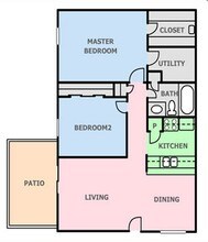 Two Bed / One Bath 1723 floor plan